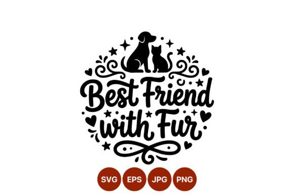 Best Friend with Fur Dog Cat Silhouette