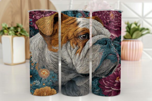 Bulldog Cute Dog Watercolor Design