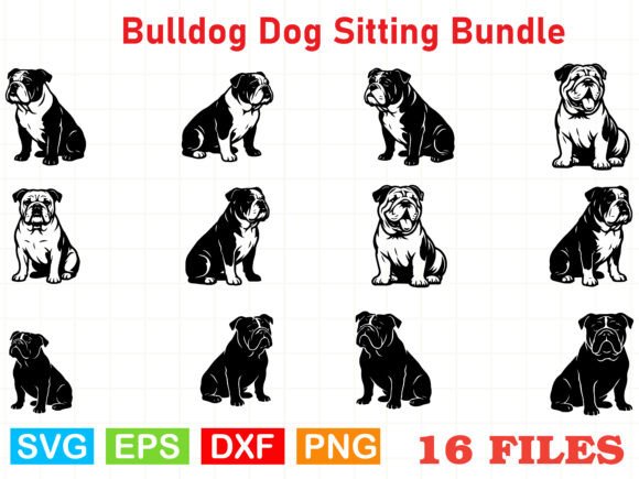 Bulldog Dog Sitting Bundle