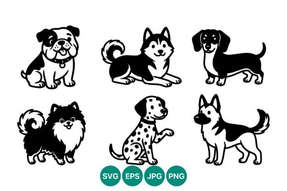 Cartoon Dog Collection Vector
