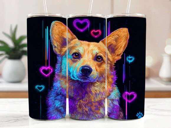 Corgi Dog 20oz Skinny Tumbler Wrap Dog