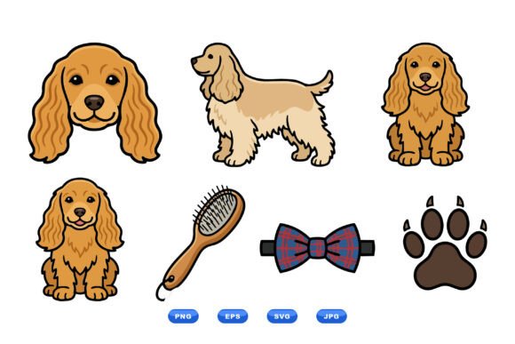 Cute Cocker Spaniel Dog Clipart