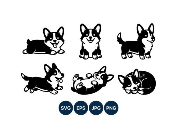Cute Corgi Dog Cartoon Vector Art
