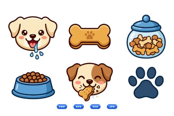 Cute Puppy Dog Cartoon Icons