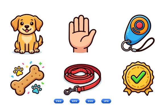 Cute Puppy Dog Clipart Icons