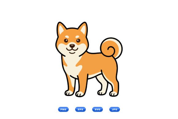 Cute Shiba Inu Dog Illustration