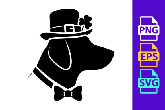 Dapper Dog in Hat and Bow Tie