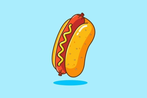 Delicious Hot Dog with Mustard in a Bun