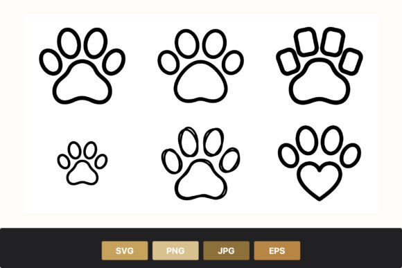 Dog Paw Prints Outline