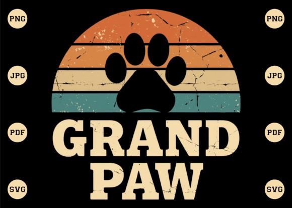 Grand Paw Vintage Retro Dog Father’s Day