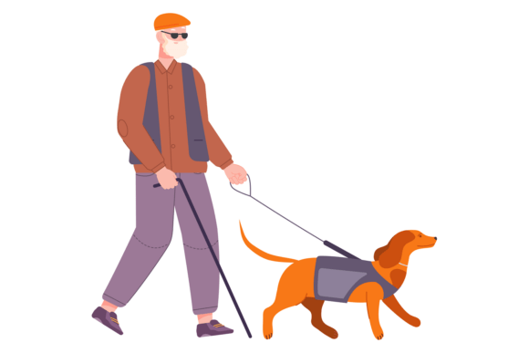 Guide Dog Use. Support Pet for Blind Per