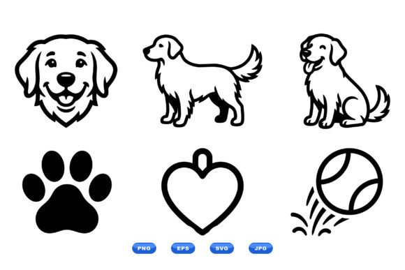 Happy Dog Icon Vector Pack
