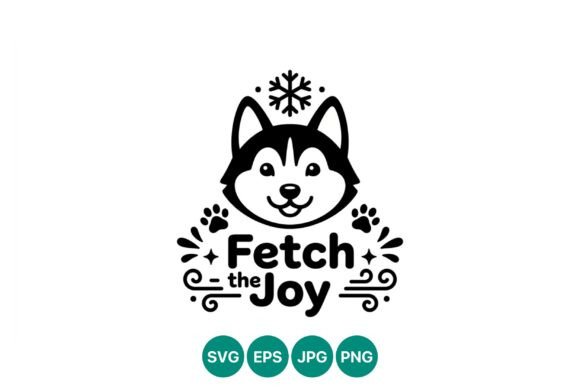 Husky Dog Face with Fetch Joy