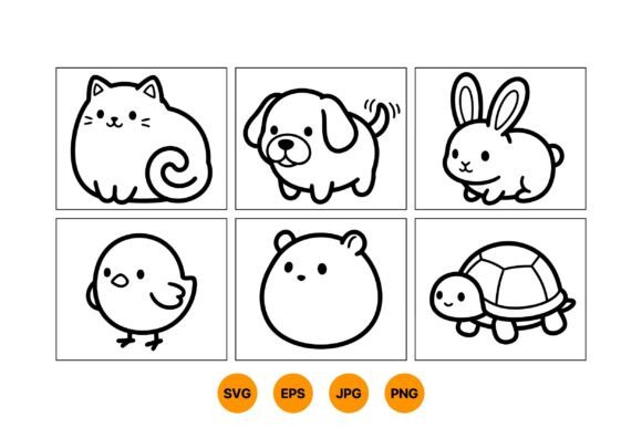 Kawaii Animal SVG Clipart Set