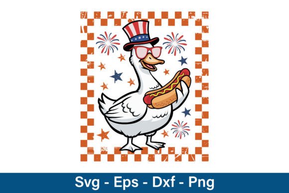 Patriotic Duck 4th of July Cartoon SVG