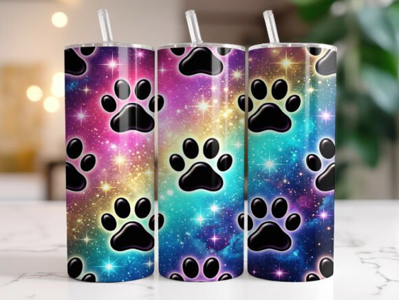 Pet Lover Dog Paw Print Tumbler Wrap