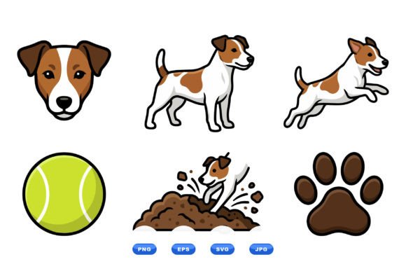Playful Jack Russell Dog Clipart