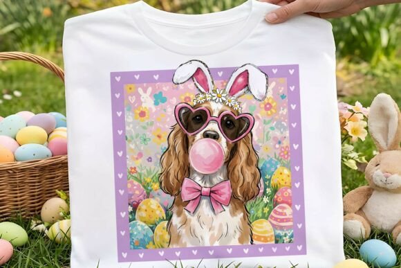 Preppy Easter Cocker Spaniel Dog Png