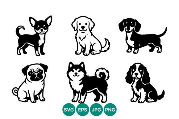 Vector Dog Silhouettes Set