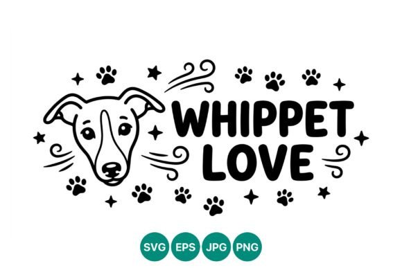 Whippet Love Dog Face Vector